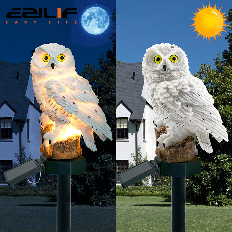Solar light owl animal sculptu - Smart Zen Garden avis et prix