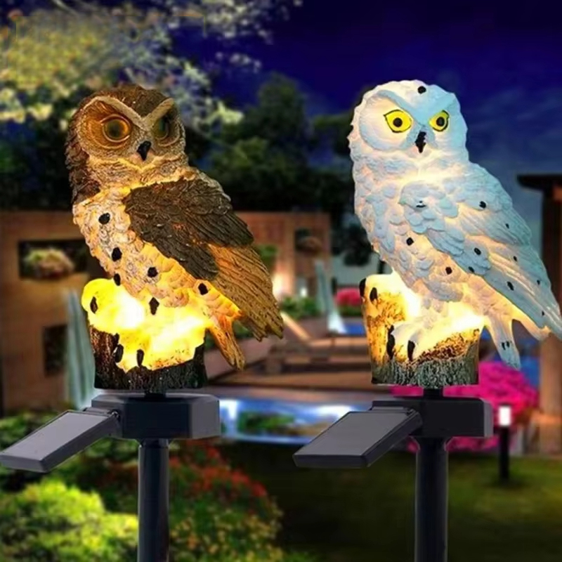 Solar light owl animal sculptu - Smart Zen Garden avis et prix