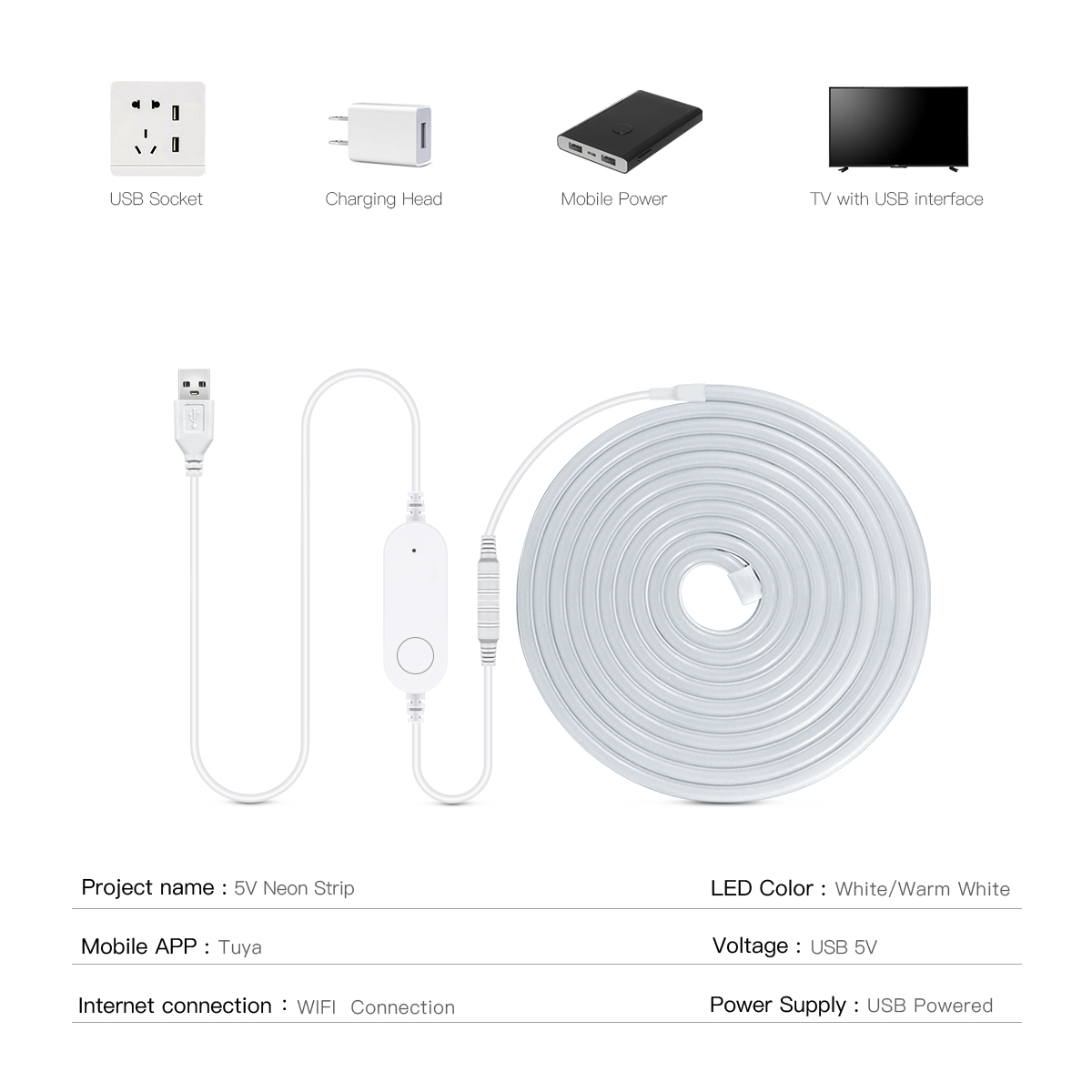 DC 5V USB Neon Light LED Strip - Smart Garden Youtube avis et prix