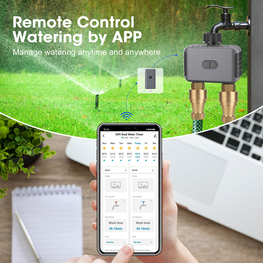 Tuya Smart Dual Water Timer Bl - Smart Garden Water avis et prix