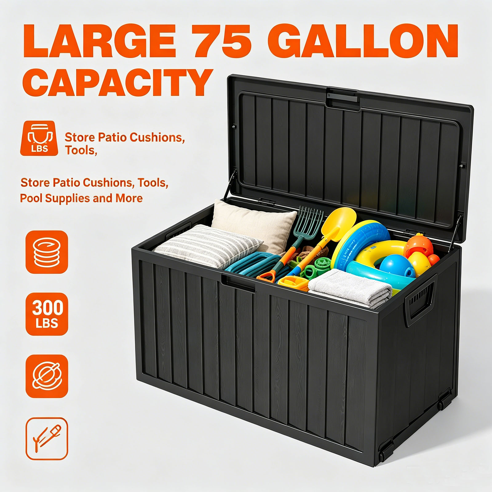 75 Gallon Outdoor Resin Deck S - Smart Garden Storage avis et prix