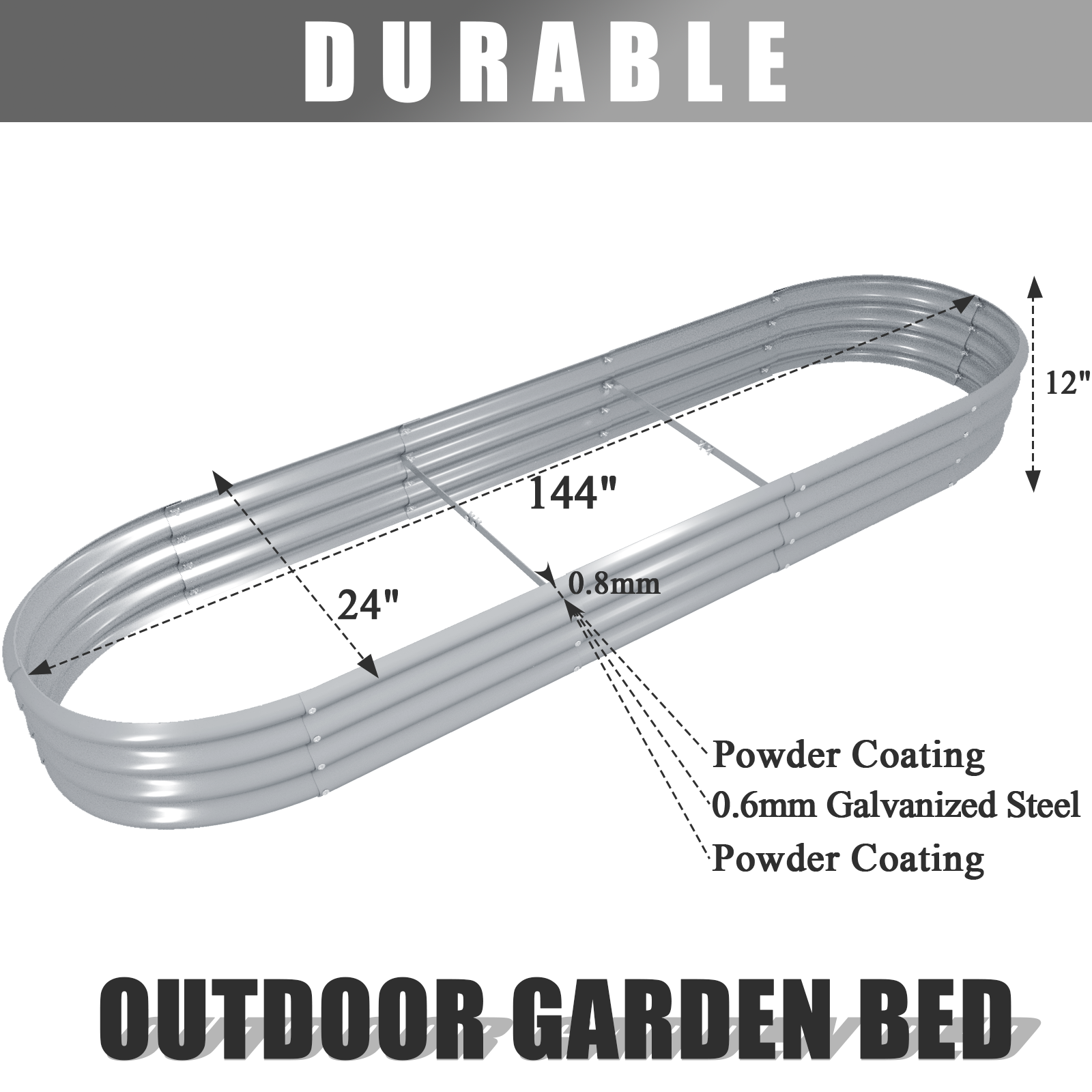 12x2x1FT Galvanized Raised Gar - Smart Garden Storage avis et prix